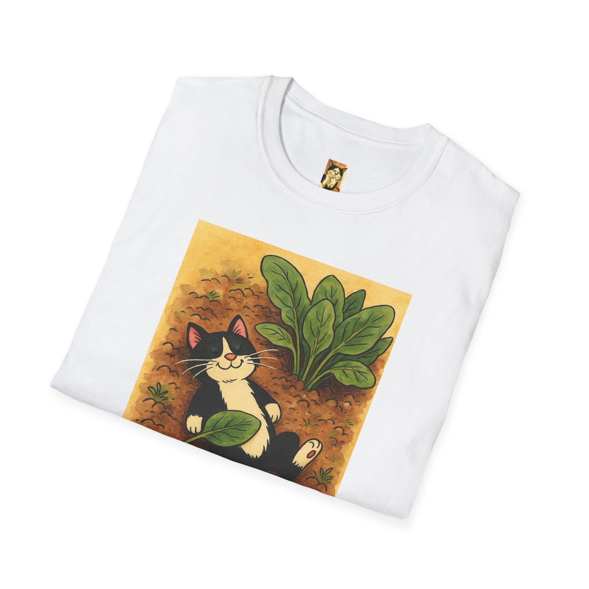 Cat Garden T‑Shirt — "Rub Some Dirt On It" Vintage Plant Lover Tee