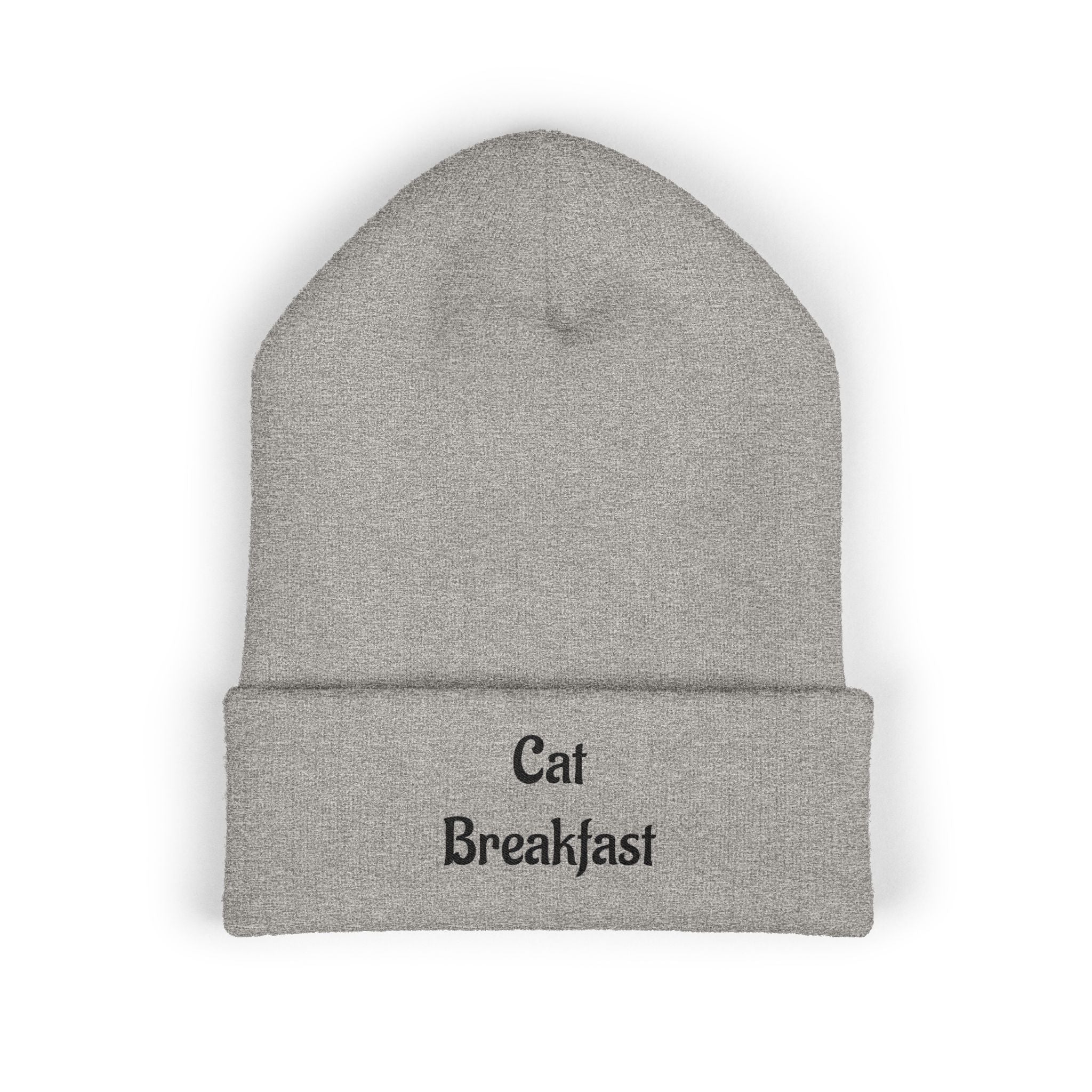 Cat Breakfast Embroidered Beanie