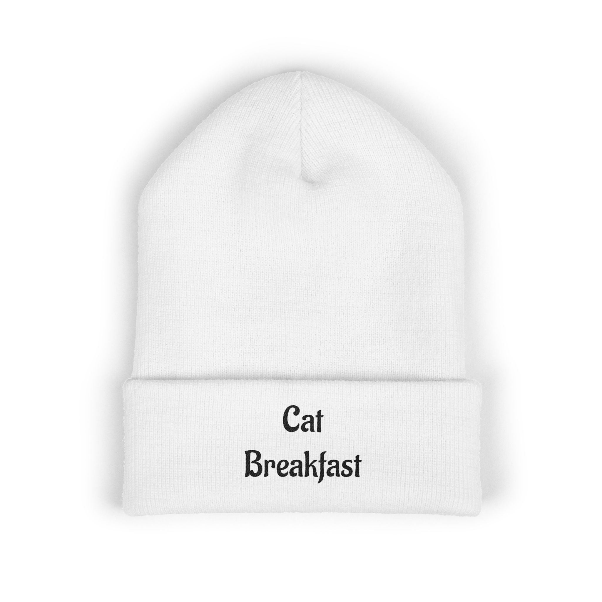 Cat Breakfast Embroidered Beanie