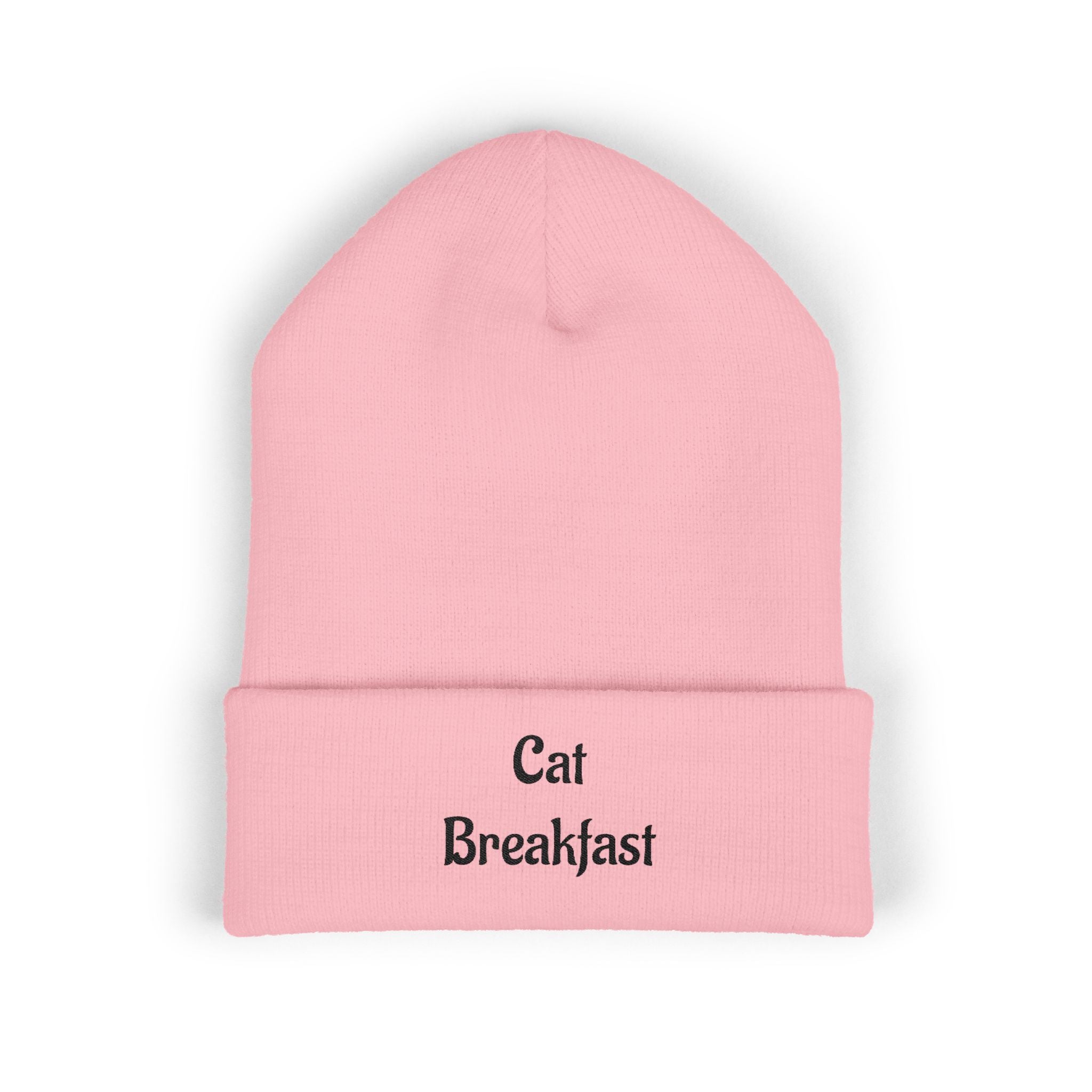 Cat Breakfast Embroidered Beanie